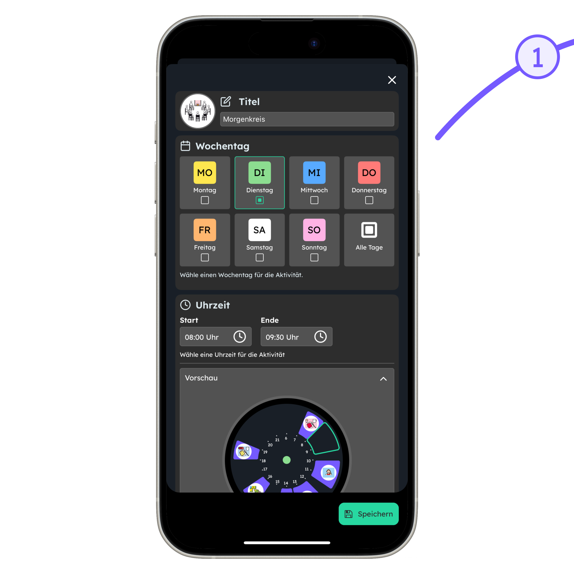 Zeitkompass App – Tagesplan