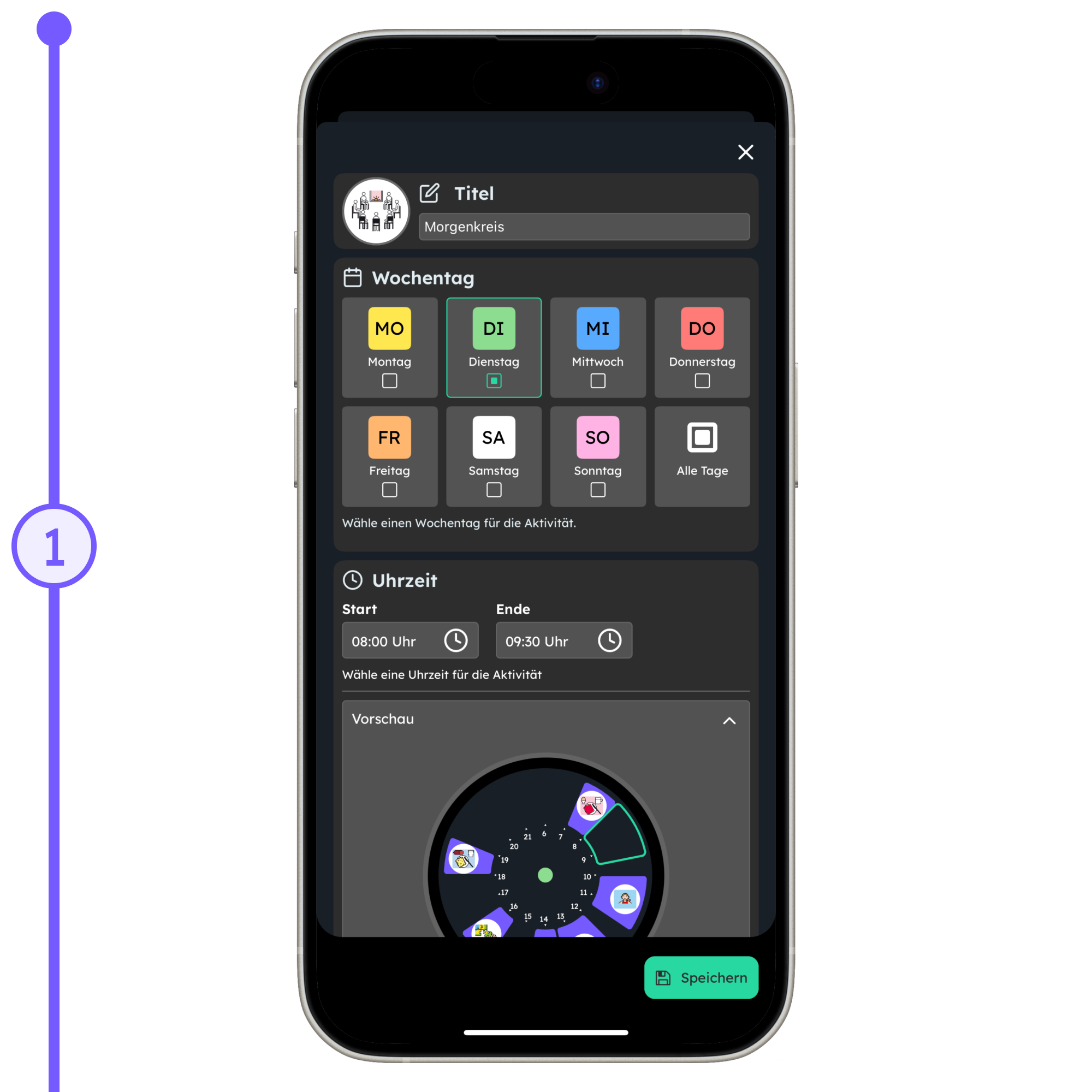 Zeitkompass App – Tagesplan